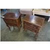 Image 2 : PAIR OF CARVED WOOD 2 DRAWER NIGHTSTANDS