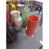 Image 2 : 9 VASES - ART GLASS, CERAMIC, GLASS