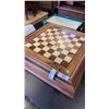 Image 2 : LARGE CHESS BOARD WITH STORAGE AND PIECES - SOME PIECES NEED REPAIR