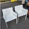 Image 1 : Two white leather designer armchairs