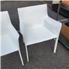 Image 3 : Two white leather designer armchairs