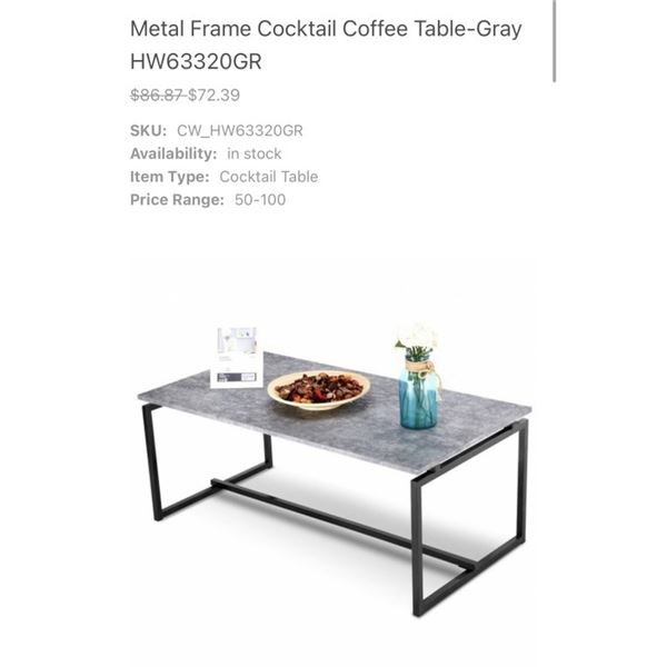 COSTWAY GREY COCKTAIL TABLE RETAIL $72.39