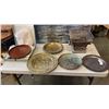 Image 1 : VINTAGE IRON GRILL, DECORATIVE METAL PLATES AND DECORATIVE WOOD PLATES