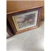 Image 3 : ANTIQUE WATERCOLOR PAINTING AND 2 REPRODUCTION HUNTING PRINTS