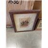 Image 4 : ANTIQUE WATERCOLOR PAINTING AND 2 REPRODUCTION HUNTING PRINTS