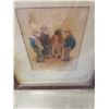 Image 5 : ANTIQUE WATERCOLOR PAINTING AND 2 REPRODUCTION HUNTING PRINTS