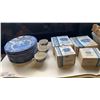 Image 2 : LOT OF LIBERTY BLUE CHINA - 76 PIECES INCLUDES PLATES, BOWLS, CUPS, SAUCERS, CREAM AND SUGAR, PLATTE