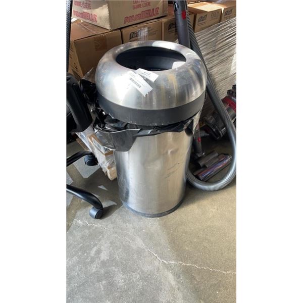 STAINLESS 3FT TALL GARBAGE CAN WITH REMOVABLE LID