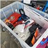 Image 1 : Bin of various phones and headsets including vintage rotary