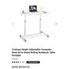 Image 1 : COSTWAY HEIGHT ADJUSTABLE COMPUTER DESK, SIT OR STAND - RETAIL $259.99