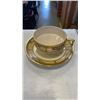 Image 2 : 5 CUPS AND SAUCERS-LIMOGES, ROYAL ALBERT, AYNSLEY, PARAGON AND SHELLEY