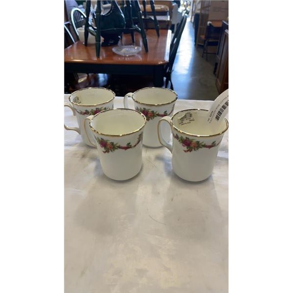 4 OLD COUNTRY ROSE COFFEE MUGS