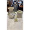 Image 1 : 2 BELLEEK IRELAND CHINA VASES AND LIDDED DISH