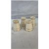 Image 2 : 2 BELLEEK IRELAND CHINA LIFFORD DOUBLE SPOUT CREAMERA AND 4 BUD VASES