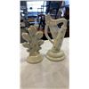 Image 2 : BELLEEK IRELAND CHINA HARP SHAMROCK FIGURINE AND SHAMROCK VASE