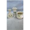 Image 1 : 2 BELLEEK IRELAND CHINA SHAMROCK VASES AND DISH