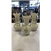 Image 1 : 3 BELLEEK IRELAND CHINA VASES - 2 SHAMROCK EMBOSSED BASKET WEAVE DOUBLE HARP HANDLED AND 1 SHAMROCK