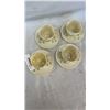 Image 2 : 4 BELLEEK IRELAND CHINA HARP SHAMROCK CUPS AND SAUCERS