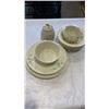 Image 1 : 10 PIECES BELLEEK IRELAND CHINA SHAMROCK BASKETWEAVE - 4 BOWLS, 2 DISHES, LIDDED DISH, 2  7.5" PLATE