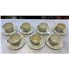Image 1 : 7 BELLEEK IRELAND CHINA SHAMROCK BASKETWEAVE CUPS AND SAUCERS