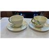 Image 2 : 7 BELLEEK IRELAND CHINA SHAMROCK BASKETWEAVE CUPS AND SAUCERS