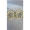 Image 2 : 2 BELLEEK IRELAND CHINA SHAMROCK HORSESHOE ASHTRAY, 2 SHAMROCK DISHES, AND 3 NAPKINS RING
