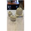 Image 1 : BELLEEK IRELAND CHINA SHAMROCK LIDDED HONEY POT AND 2 LIDDED DISHES