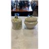Image 7 : BELLEEK IRELAND CHINA SHAMROCK LIDDED HONEY POT AND 2 LIDDED DISHES