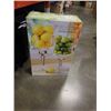 Image 8 : SET OF NEW EUROPEAN GLASS STEMMED HURRICANES WITH IRON GLASS TRAY AND BOX OF RIBBONS