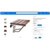 Image 1 : Costway Folding Bath Seat Bench Shower Chair Wall Mount Solid Wood Construction