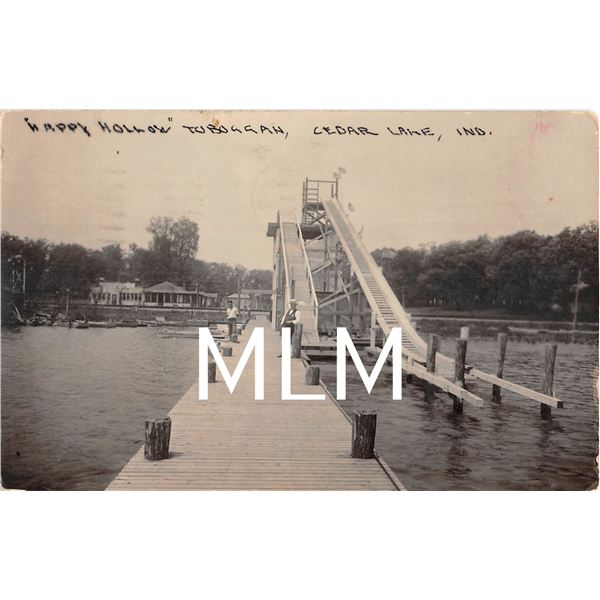 Happy Hollow Toboggan Amusement Ride Cedar Lake, Indiana Photo PC