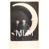 Image 1 : Two Children Sitting on Paper Moon Photo Postcard
