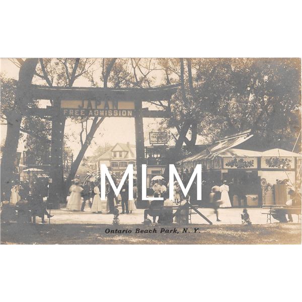 Amuesment Park Japan Entrance Ontario Park, New York Photo Postcard