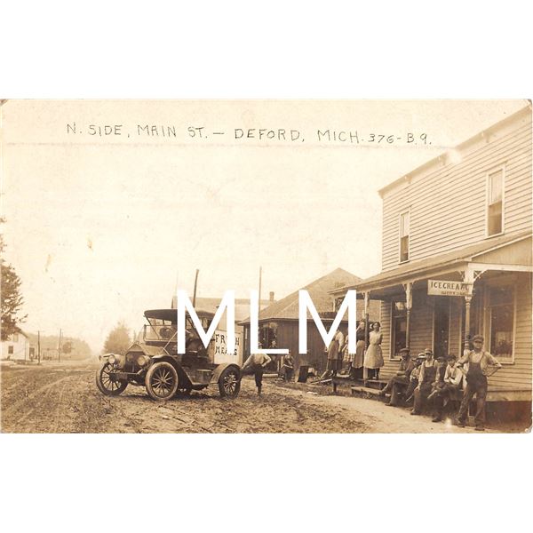 Delivery Truck Fresh Meats & Ice Cream Main St. Deford, Michigan Photo PC