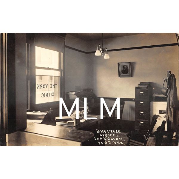 Business Office York Clinic Interior Nebraska Photo Postcard