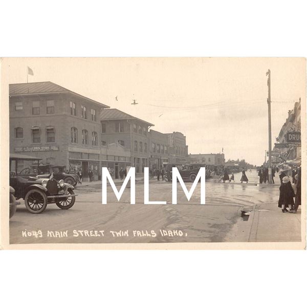 Drug Store Main Street Twin Falls, Idaho Photo Postcard