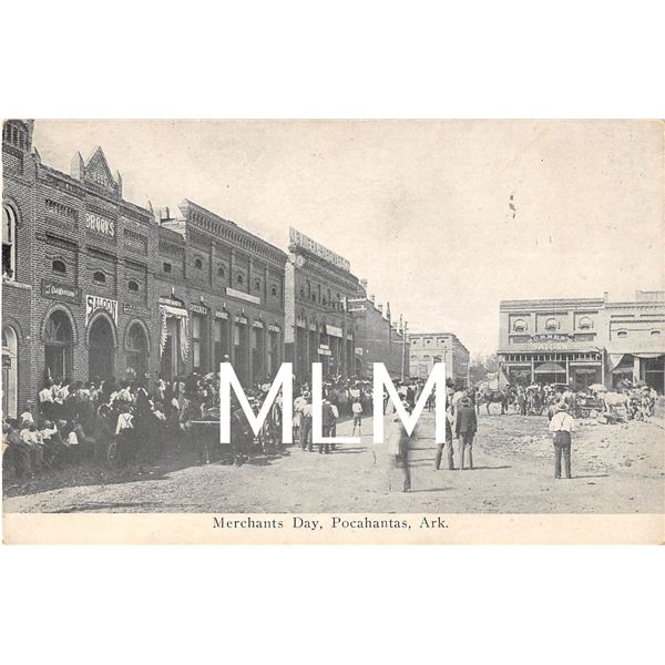 Merchants Day People In Street Pocahantas, Arkansas Postcard