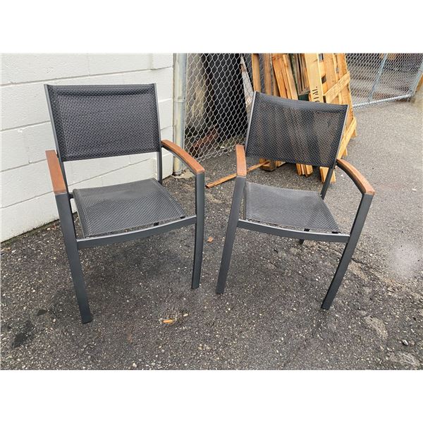 2 light weight stacking chairs