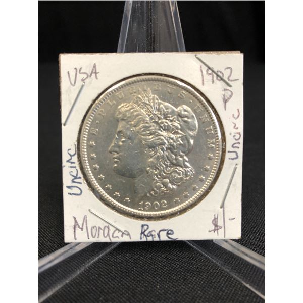 1902 P UNCIRCULATED MORGAN SILVER DOLLAR .900 SILVER