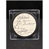 Image 1 : MULTI SIGNED VINTAGE HOCKEY PUCK( BOWER, RICHARD, LINDSEY, MAKITA, MAHOVOLICH