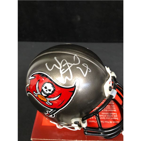 WARRICK DUNN SIGNED TAMPA BAY BUCS MINI HELMET WITH COA