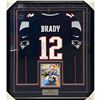 Image 1 : TOM BRADY SIGNED AND CUSTOM FRAMED NIKE PRO FOOTBALL JERSEY ( FANATICS COA)