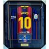 Image 1 : LIONAL MESSI SIGNED CUSTOM FRAMED FC BARCELONA SOCCER JERSEY ( PSA LOA)