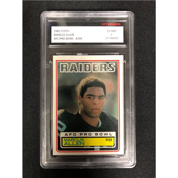 1983 TOPPS MARCUS ALLEN ROOKIE CARD ( PRO GRADE 7)