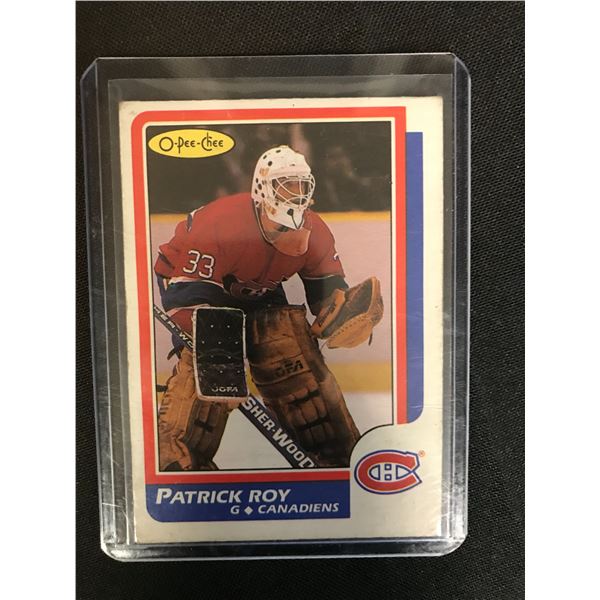 1986-87 OPC PATRICK ROY ROOKIE CARD