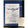 Image 2 : TERMINATER CAST SIGNED MOVIE SCRIPT COVER FRAMED ( RA COA)