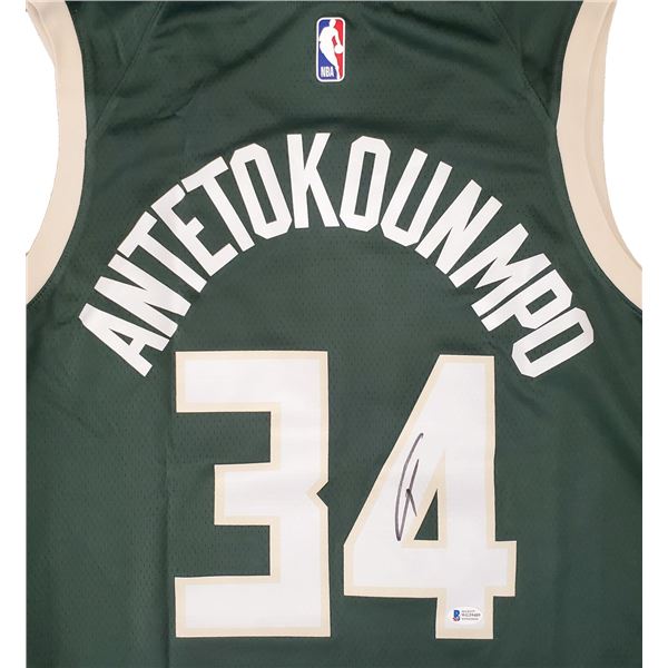 GIANNIS ANTETOKOUNMPO SIGNED BUCS JERSEY ( BECKETT COA)