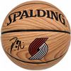 Image 1 : DAMIAN LILLARD SIGNED PORTLAND TRAILBLAZERS WOOD GRAIN SPALDING BASKETBALL ( BECKETT COA)