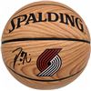 Image 1 : DAMIAN LILLARD SIGNED PORTLAND TRAILBLAZERS WOOD GRAIN SPALDING BASKETBALL ( BECKETT COA)