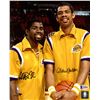 Image 1 : MAGIC JOHNSON AND KAREEM ABDUL JABAAR DUAL SIGNED 16 X 20 ( BECKETT COA)